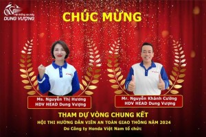 CHÚC MỪNG 2 HDV NGUYỄN THỊ HƯƠNG VÀ NGUYỄN KHÁNH CƯỜNG THAM DỰ VÒNG CHUNG KẾT HỘI THỊ HƯỚNG DẪN VIÊN AN TOÀN GIAO THÔNG TOÀN QUỐC NĂM 2024