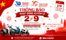  THÔNG BÁO HOẠT ĐỘNG XUYÊN LỄ QUỐC KHÁNH 2/9