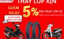 THAY LỐP XỊN – NHẬN ƯU ĐÃI GIẢM 05% TẠI DUNG VƯỢNG