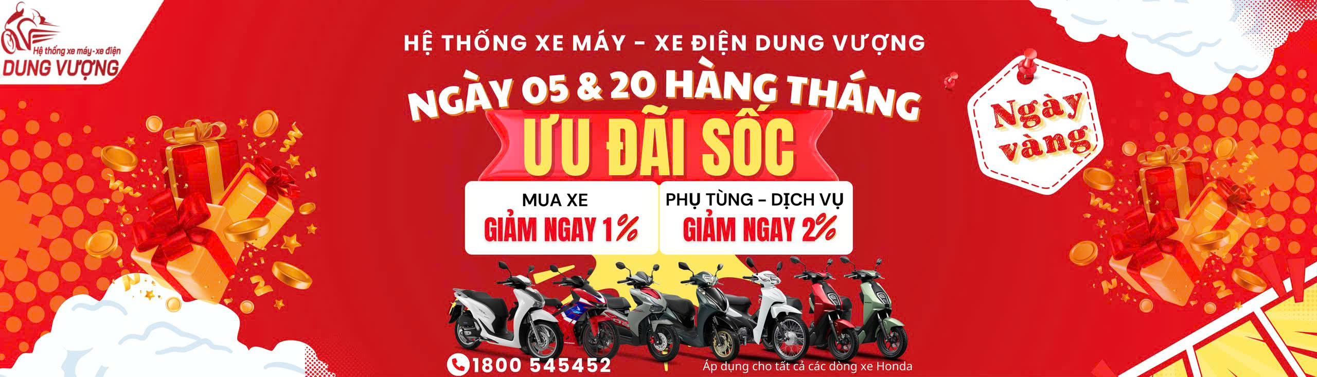 NGÀY VÀNG – ƯU ĐÃI SỐC CỰC KHỦNG TẠI DUNG VƯỢNG!